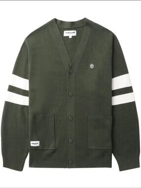 NWT CHOCOOLATE Logo-appliqué Striped Cardigan in Green